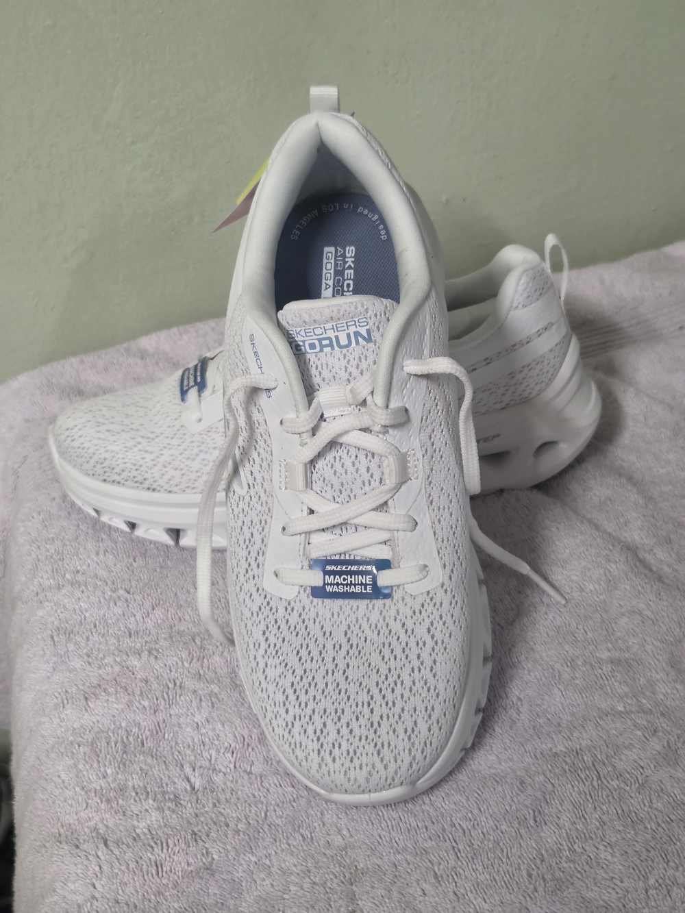 Skechers GO RUN White Knit Athletic Sneakers